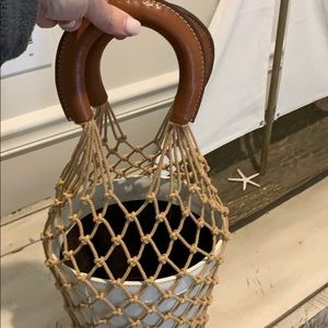 Staud Moreau Bag in white calf leather